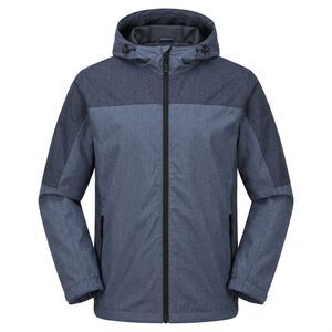 Hawke & Co Sport Mens Heather Slate Blue Hooded Windbreaker Jacket Size M